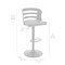 Armen Living Khalia Adjustable Swivel Gray Faux Leather and Black Wood Bar Stool with Black Base LCKHBABLGR - alternate 3